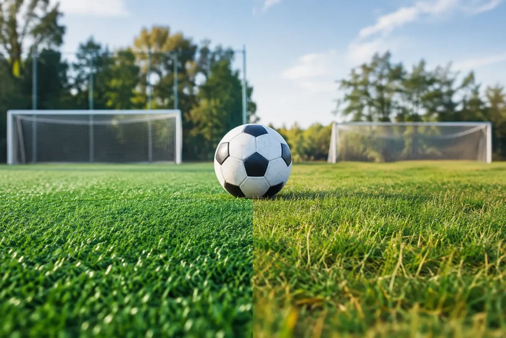 Gramado sintético versus natural: qual joga melhor?